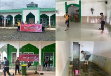 Bakti Religi Sambut HUT Bhayangkara ke 79, Polsek Towuti Bersihkan Rumah Ibadah