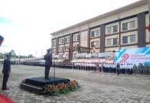 Upacara HUT Bhayangkara ke 79, Kapolres Luwu Timur Bertindak Sebagai Inspektur Upacara