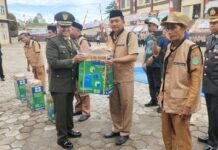 Upacara HUT Bhayangkara ke-79, Sekaligus Pengukuhkan Pemdes Teromu sebagai Desa Tangguh Bhayangkara