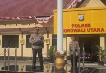 Kapolres Morowali Utara Pimpin Apel Kesiapan Pengamanan Pilkades Serentak