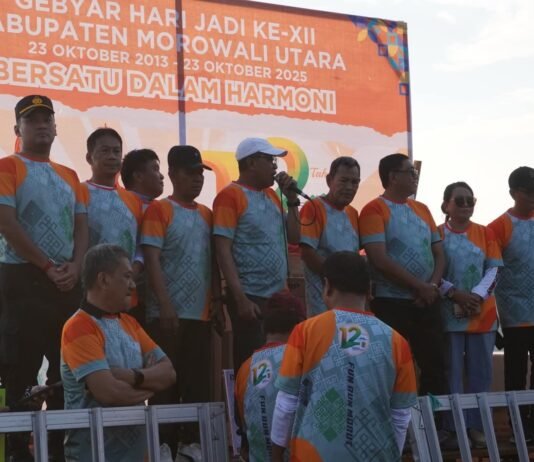 Semarak HUT ke 12 Morowali Utara, Wabup Djira Lepas Peserta Fun Run 5K