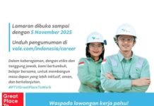 PT Vale Buka Lowongan Kerja, Berikut Posisinya