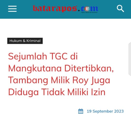 Slamet Pernah Bilang, Tambang Ilegal yang Dikelola Milik Oknum Banpol