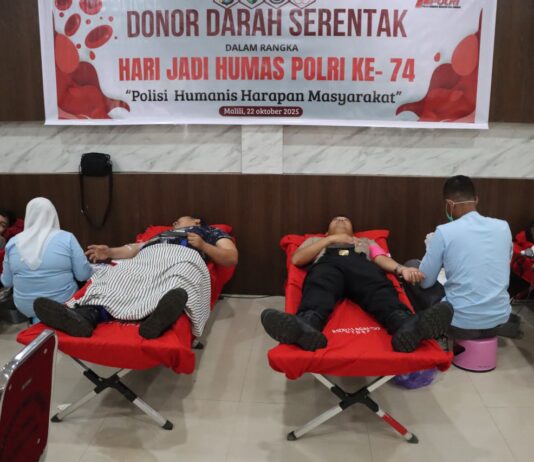 Polres Luwu Timur Donor Darah Rangkaian HUT Humas Polri ke 74