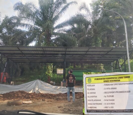 Proyek Tempat Parkir di Puskesmas Parumpanai Telan Anggaran Rp. 175 Juta, Warga : Kapasitas Empat Mobil