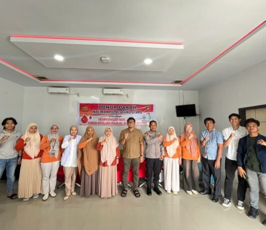 Libatkan UPT Transfusi Darah Dinkes, Sat Intelkam Polres Luwu Utara Laksanakan Donor Darah