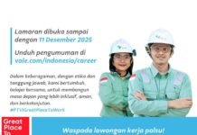 PT Vale Buka Lowongan Kerja Lagi untuk Posisi Legal Counsel-IGP