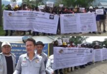 Aksi Damai TKBM Morut Jaya Sejahtera di Kantor UPP Kolonodale, Sampaikan Tiga Tuntutan Utama