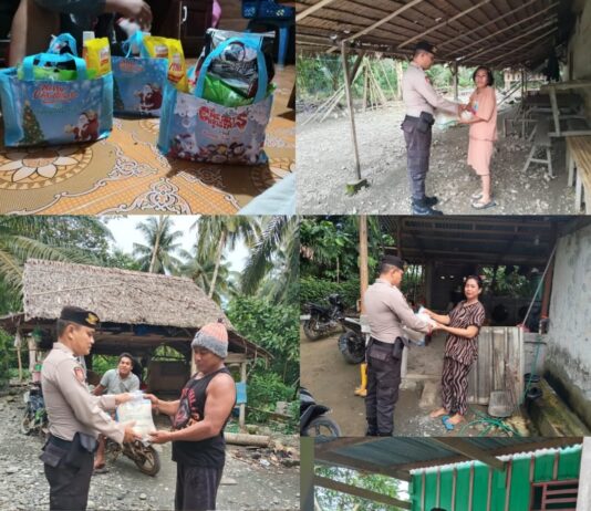 Kanit Sabhara Polsek Mangkutana Bagikan Parcel Natal, Warga : Terima Kasih Polisi Peduli Masyarakat