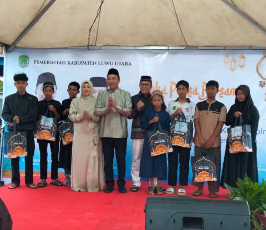 Buka Puasa Bersama di Rujab, Ketua PKK Luwu Utara Serahkan 1000 Paket Sembako kepada Anak Yatim