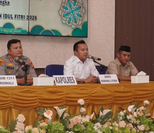 Bupati Morowali Utara Hadiri Rakor Lintas Sektoral Kesiapan Idulfitri 1447 H