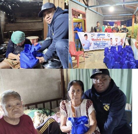 Di Sunyinya Malam, Sabda Juni Mauruh Datangi Rumah Lansia dan Salurkan Sembako di Moleono