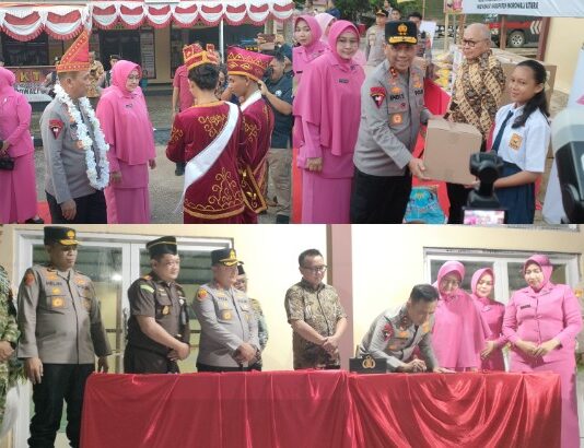 Dalam Rangka Kunker, Kapolda Sulteng Resmikan GOR DBB Polres Morut Sekaligus Serahkan Bansos dan Teken Hibah Aset