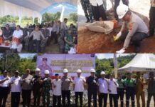 Peletakan Batu Pertama Kantor Polsubsektor Petasia Barat, Pemkab Morowali Utara Dukung Peningkatan Pelayanan Kepolisian
