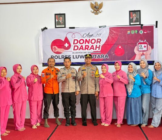 Dukung Ketersediaan Stok Darah di UTD, Polres Luwu Utara Gelar Donor Darah di Mako Polsek Masamba