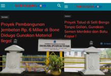 Terkait Dua Titik Proyek BMCKTR Bone, Kadis Belum Bisa Dikonfirmasi