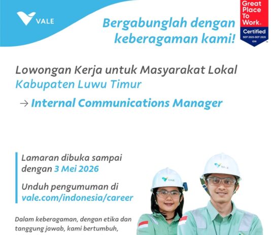 PT Vale Indonesia Buka Loker untuk Masyarakat Lokal Kabupaten Luwu Timur