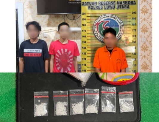 Bongkar Jaringan Sabu Lintas Wilayah, Satres Narkoba Polres Luwu Utara Amankan Tiga Terduga Pelaku