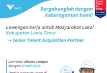 PT Vale Buka Loker untuk Masyarakat Lokal, Ini Posisi yang Dibutuhkan !