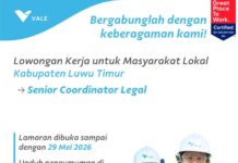 PT Vale Buka Loker untuk Masyarakat Luwu Timur