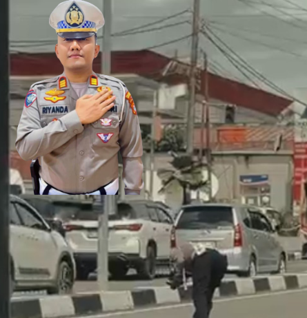 Warga Bagikan Momen Personil Sat Lantas Polres Bone Tambal Aspal Rusak