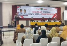 Hadiri Deklarasi Aman Narkoba, Wakapolres Luwu Utara : Pengedar Narkoba Adalah Penghianat Bangsa