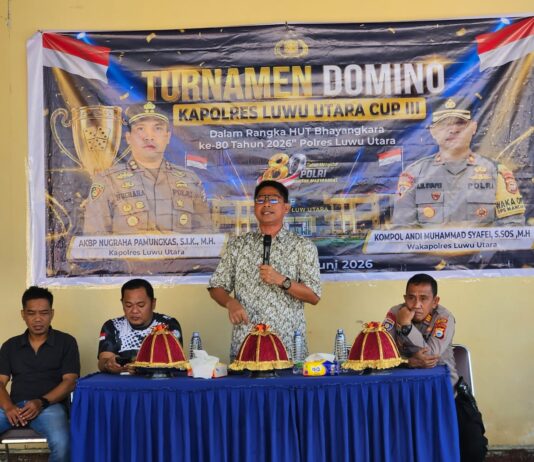 HUT Bhayangkara ke-80, 192 Pasang Peserta Ramaikan Turnamen Domino Kapolres Luwu Utara Cup III