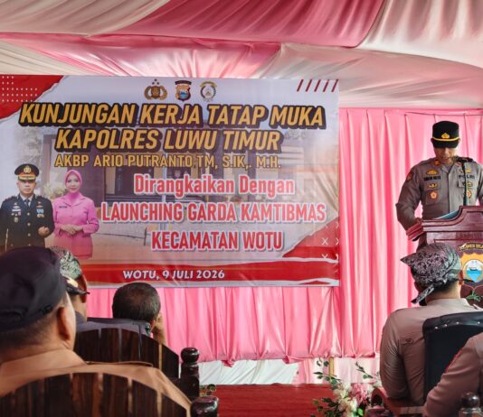 Kapolsek Wotu Sambut Kunker Kapolres Luwu Timur, Wotu Aman Kondusif !