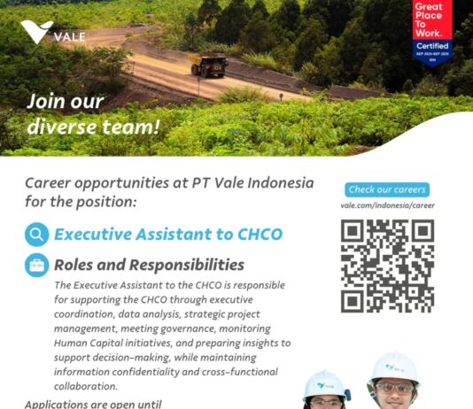 PT Vale Kembali Buka Loker, Buruan Daftar !