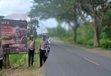 Minimalisir Laka Lantas, Satlantas Polres Bone Pasang Spanduk Imbauan