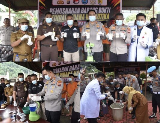 Polres Morowali Utara Musnahkan 366 Gram Barang Bukti Narkoba Jenis Sabu