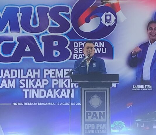 Muscab PAN se-Luwu Raya, Karemuddin Ingatkan Kader PAN Tetap Jaga Semangat Reformasi dan Hadir di Tengah Warga