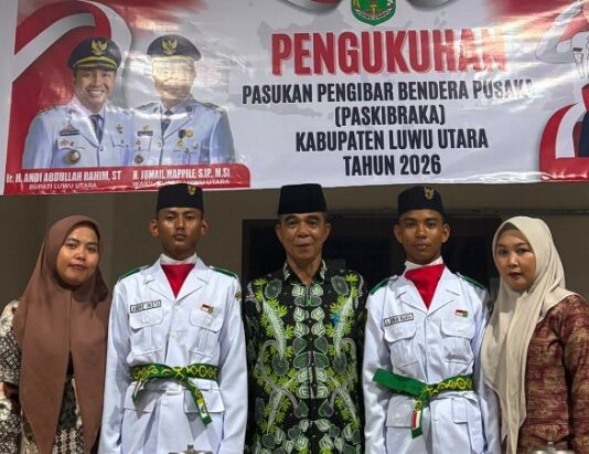 Dua Siswa MA DDI Masamba Resmi Dikukuhkan Jadi Anggota Paskibraka Luwu Utara