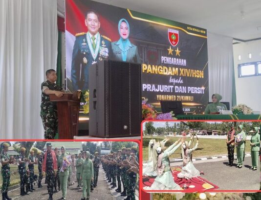 Kunker di Markas Yon Armed 21/Kawali, Pangdam XIV Hasanuddin Titip Pesan Untuk Prajurit