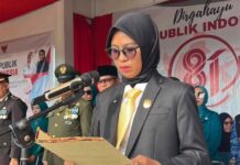 Anggota DPRD Luwu Utara Andi Abriani Jadi Perempuan Pertama Bacakan Teks Proklamasi di Malangke Barat