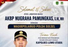 Ketua DPRD Luwu Utara Sampaikan Selamat Kepada AKBP Nugraha Pamungkas, Jabat Wadirpolairud Polda Sulsel