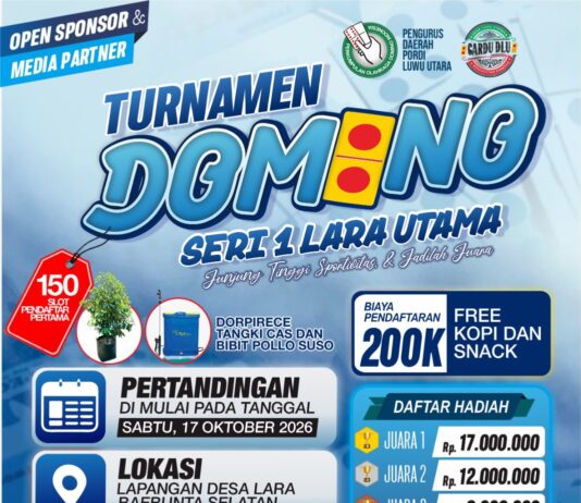 Slot Terbatas, Turnamen Domino Seri I Lara Utama Siapkan Total Hadiah Rp 50 Juta dan Door prize