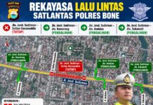 Satlantas Polres Bone Alihkan Sejumlah Ruas Jalan di Watampone Selama Dua Hari Kedepan