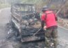 Mobil Pick Up Bermuatan Barang Dagangan Terbakar di Poros Rongkong–Seko, Kerugian Ditaksir Ratusan Juta