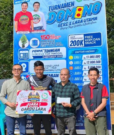Akmal dari JJS Palopo Juara I Turnamen Domino Lara Utama, Raih Hadiah Rp17 Juta