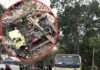 Truk Bermuatan Kayu Kumia Terjun Bebas di Jurang Desa Turuadae, Mobil Remuk